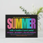 Einde van de zomerfeest uitnodigingen (Staand voorkant)