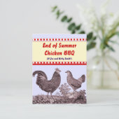 Einde van de Zomerkip BBQ Uitnodiging Kaart (Staand voorkant)