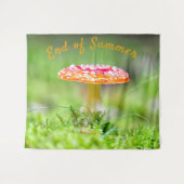 Einde van de zomerpaddenstoel foto herfst rood en  wandkleed (Voorkant (horizontaal))