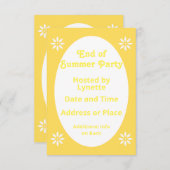 Einde van de zomerperiode Gele Dainty Floral Kaart (Voorkant / Achterkant)