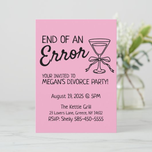 Einde van een Fout Echtscheiding Party Uitnodiging (Staand voorkant)
