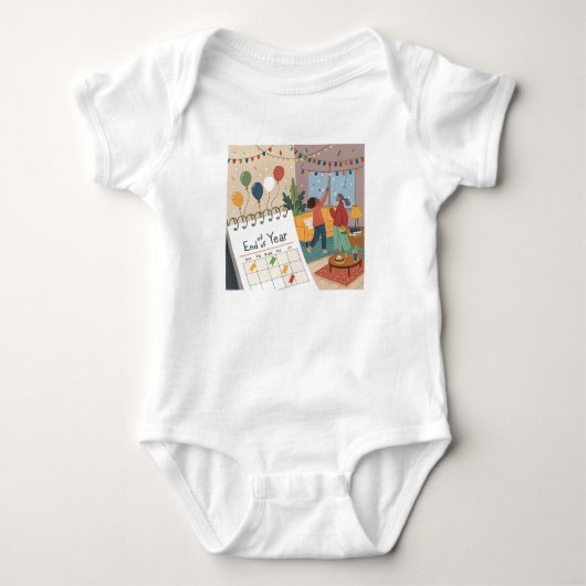 Einde van het jaar" Baby Bodysuit (Voorkant)