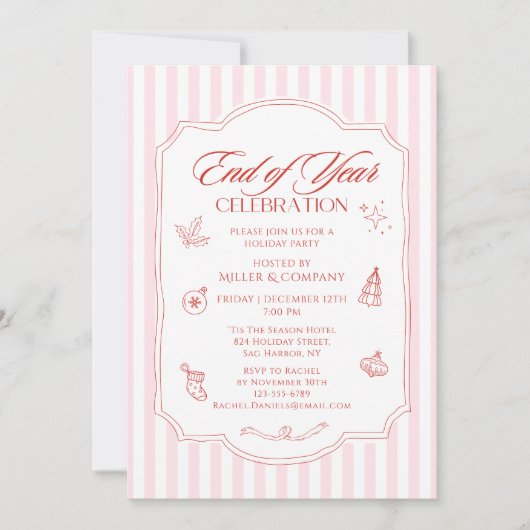 Einde van het jaar: Corporate Christmas Party Kaart (Voorkant)
