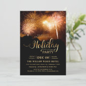 Einde van het jaar Elegant Vuurwerk Corporate Holi Kaart (Staand voorkant)