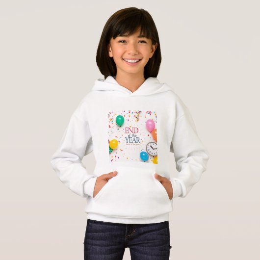 Einde van het jaar Feest Hoodie. (Voorkant volledig)