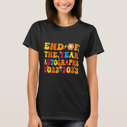 Einde van het jaar Handtekeningen 2022 2023 Groovy T-shirt (Voorkant)