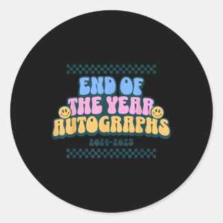 Einde van het jaar Handtekeningen 2024-2025 Laatst Ronde Sticker