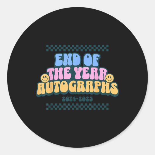 Einde van het jaar Handtekeningen 2024-2025 Laatst Ronde Sticker (Voorkant)