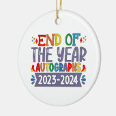 Einde van het jaar Handtekeningen 2024 Laatste sch Keramisch Ornament (Links)