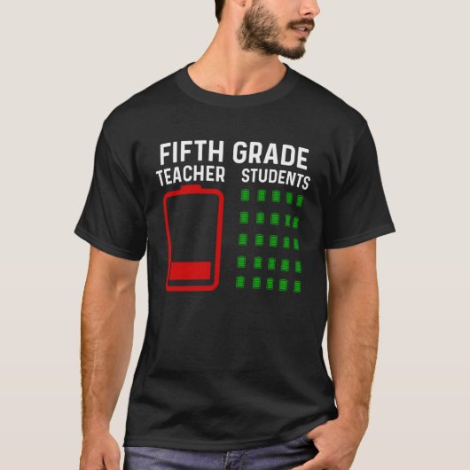 Einde van het jaar leraar 5e klas afscheid leraar t-shirt (Voorkant)