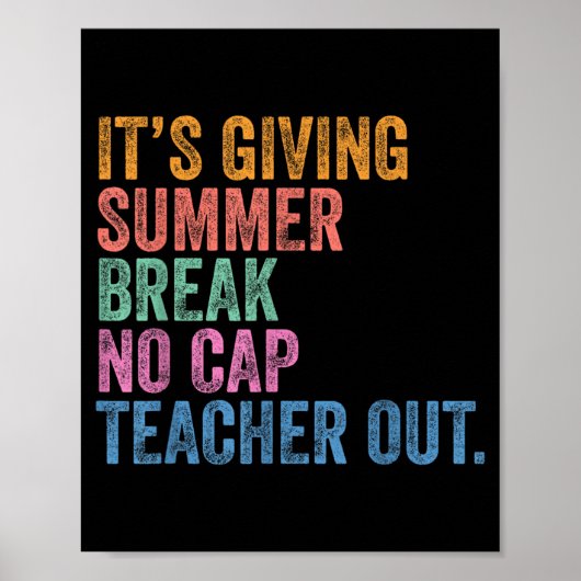 Einde van het jaar school uit zomerstop pet poster (Voorkant)