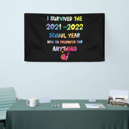 Einde van het jaar Schooloverleving kleurrijk 2021 Spandoek (Beurs)
