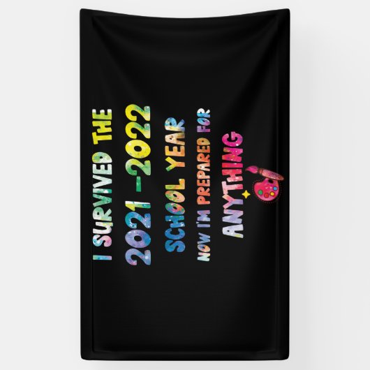 Einde van het jaar Schooloverleving kleurrijk 2021 Spandoek (Verticaal)