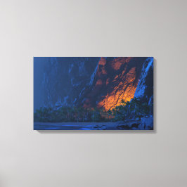 Einde van het land (nacht) canvas afdruk