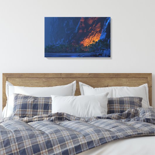 Einde van het land (nacht) canvas afdruk (Insitu (Slaapkamer))