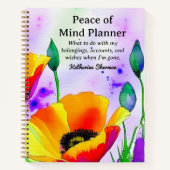 Einde van het leven Vrede van geest Planner Estate Notitieboek (Voorkant)