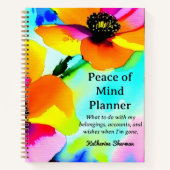 Einde van het leven Vrede van geest Planner Estate Notitieboek (Voorkant)