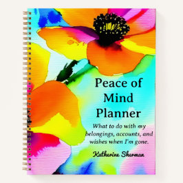 Einde van het leven Vrede van geest Planner Estate Notitieboek