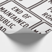 Einde van het onderhouden verkeersbord cadeaupapier