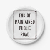 Einde van het onderhouden verkeersbord papieren bordje (Voorkant)