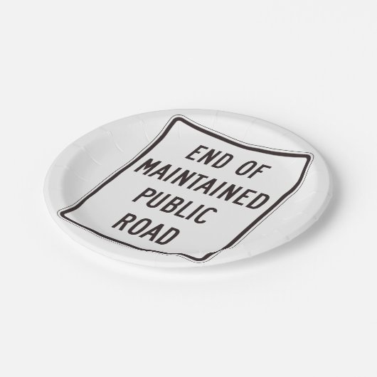 Einde van het onderhouden verkeersbord papieren bordje (Gekanteld)