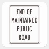Einde van het onderhouden verkeersbord vierkante sticker (Voorkant)