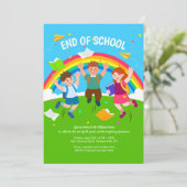 Einde van het schoolfeest kaart (Staand voorkant)