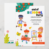 Einde van het schoolfeest kaart (Voorkant / Achterkant)