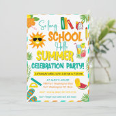 Einde van het schoolfeest Vaarwel school, hallo zo Kaart (Staand voorkant)