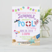 einde van het schoolzwembad zomer klasfeest fundra kaart (Staand voorkant)