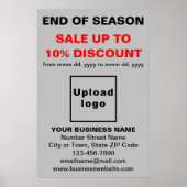 Einde van het seizoen Sale Business Grijs Poster (Voorkant)