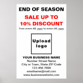 Einde van het seizoen Sale Business Wit Poster (Voorkant)