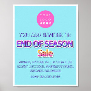 Einde van het seizoen Sale Roze Logo Garage Yard B Poster