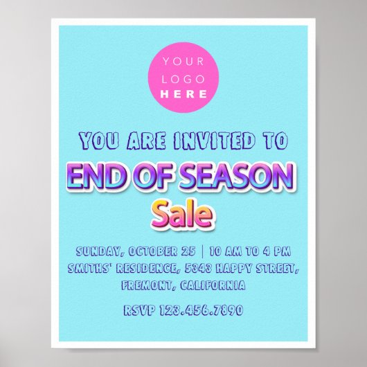 Einde van het seizoen Sale Roze Logo Garage Yard B Poster (Voorkant)
