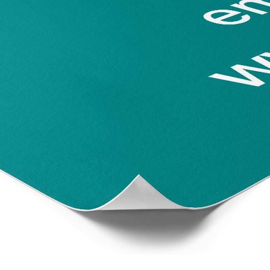 Einde van het seizoen Verkoop Bedrijf Blauwgroen G Poster (Hoek)