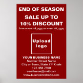 Einde van het seizoen Verkoop Zakelijk Rood Poster (Voorkant)