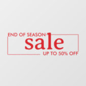 Einde van het seizoen winkel rode raam sticker (Vel)