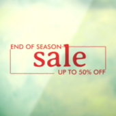 Einde van het seizoen winkel rode raam sticker (Vel 3)