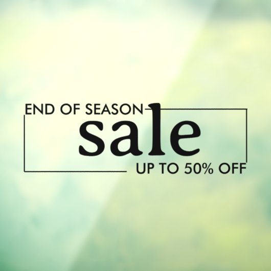 Einde van het seizoen winkel zwarte raam sticker (Vel 3)