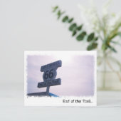 Einde van het spoor briefkaart (Staand voorkant)