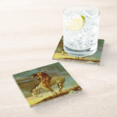 EINDE VAN HET SPOOR GLAZEN ONDERZETTER (Schuin)