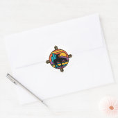 Einde van het spoor ronde sticker (Envelop)