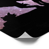 Einde van het spoor Silhouette met melkwegsterren Poster (Hoek)