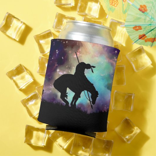 Einde van het spoor Silhouette met nachtelijke hem Blikjeskoeler (Insitu Zomer)