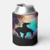Einde van het spoor Silhouette met nachtelijke hem Blikjeskoeler (Blikje Voorkant)