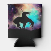 Einde van het spoor Silhouette met nachtelijke hem Blikjeskoeler (Voorkant)