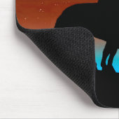 Einde van het spoor Silhouette met nachtelijke hem Muismat (Hoek)