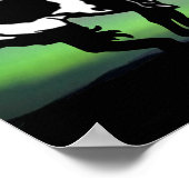 Einde van het spoor Silhouette met noordelijke lic Poster (Hoek)