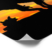 Einde van het spoor Silhouette met zonneklaar Post Poster (Hoek)