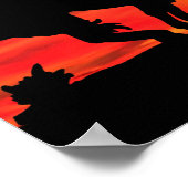 Einde van het spoor Silhouette met zonneklaar Post Poster (Hoek)